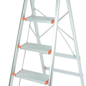 SUPERFASTRACING Taburete plegable de aluminio multiusos de 5 pasos, pasamanos de goma antideslizante, escalera portátil para el hogar SUPERFASTRACING Taburete plegable de aluminio multiusos de 5 pasos, pasamanos de goma antideslizante, escalera portátil para el hogar