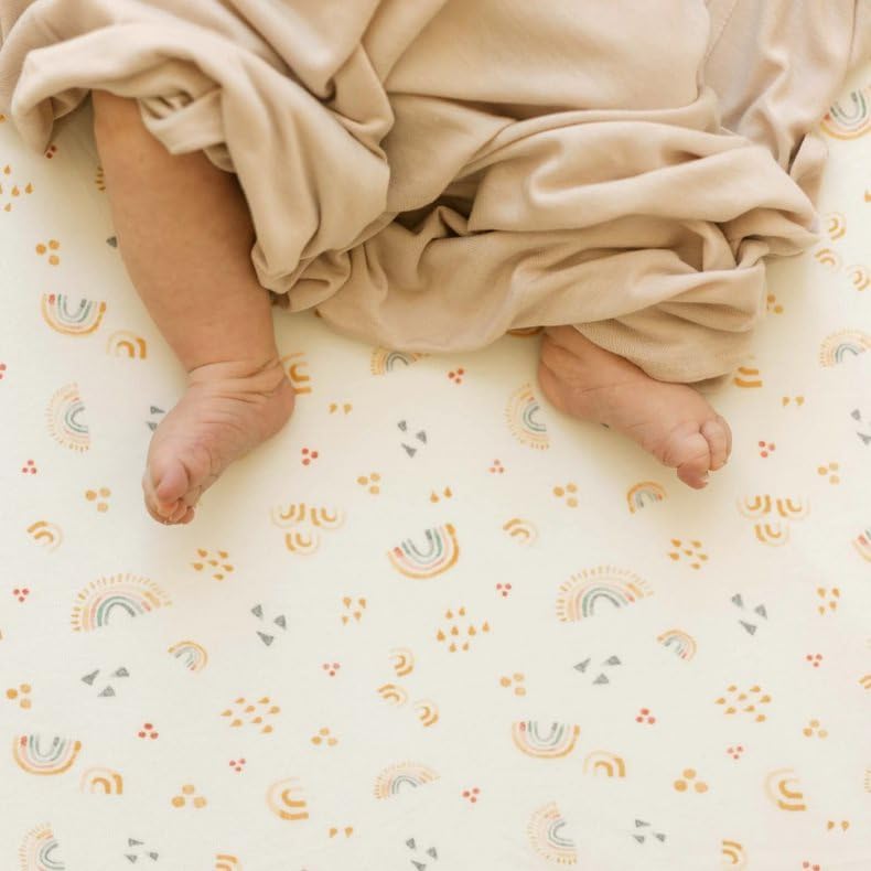 Little Unicorn Sábana de punto elástico para cuna, súper suave, tamaño para colchón estándar de cuna de bebé y niño pequeño, lavable a máquina, 52 x
