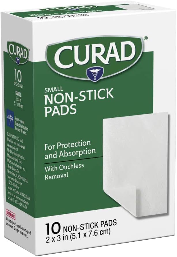 Curad Almohadillas antiadherentes, 2 x 3 pulgadas, 10 unidades