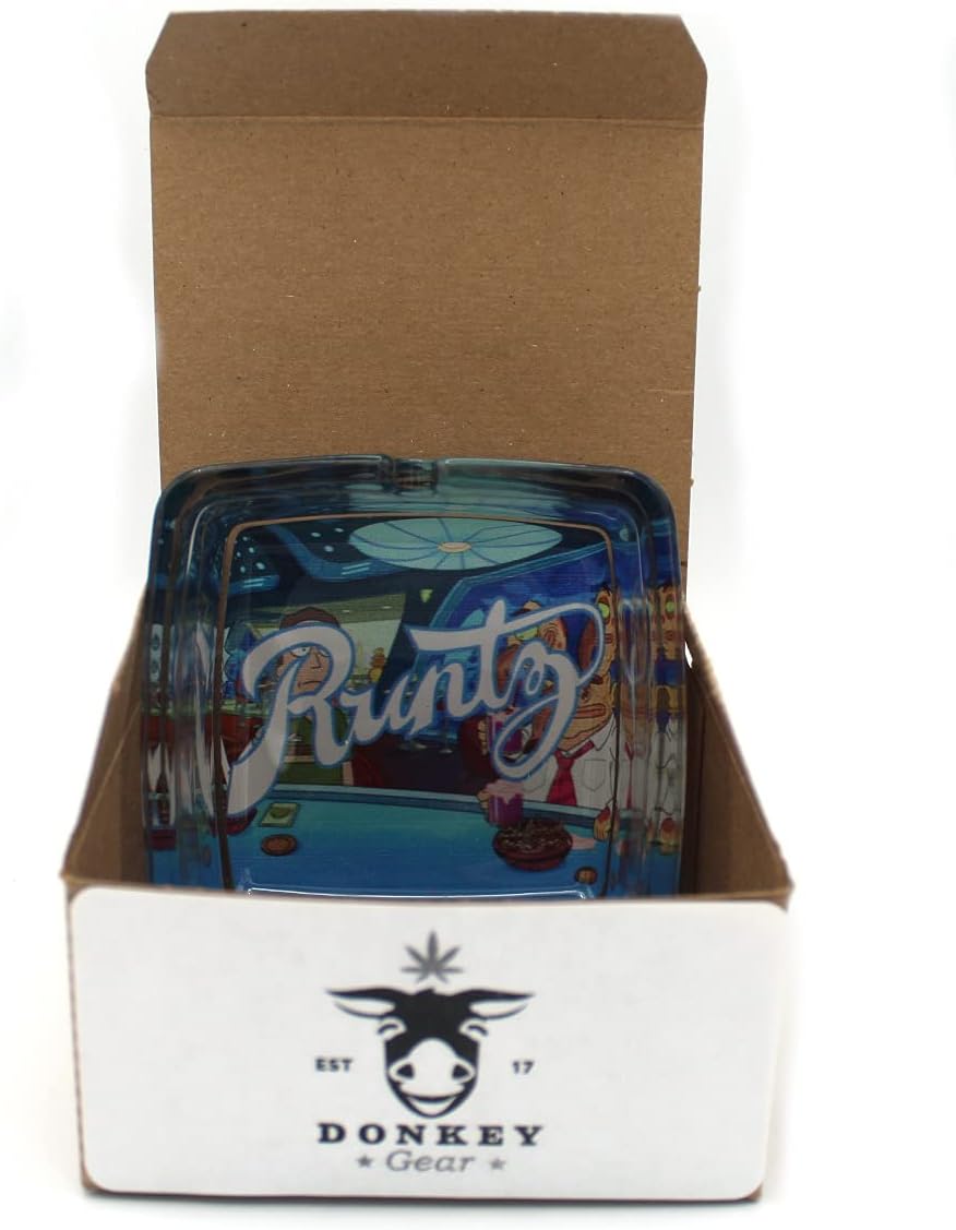 Cenicero de vidrio extra pesado de 3.5 pulgadas (calavera de película 3D)