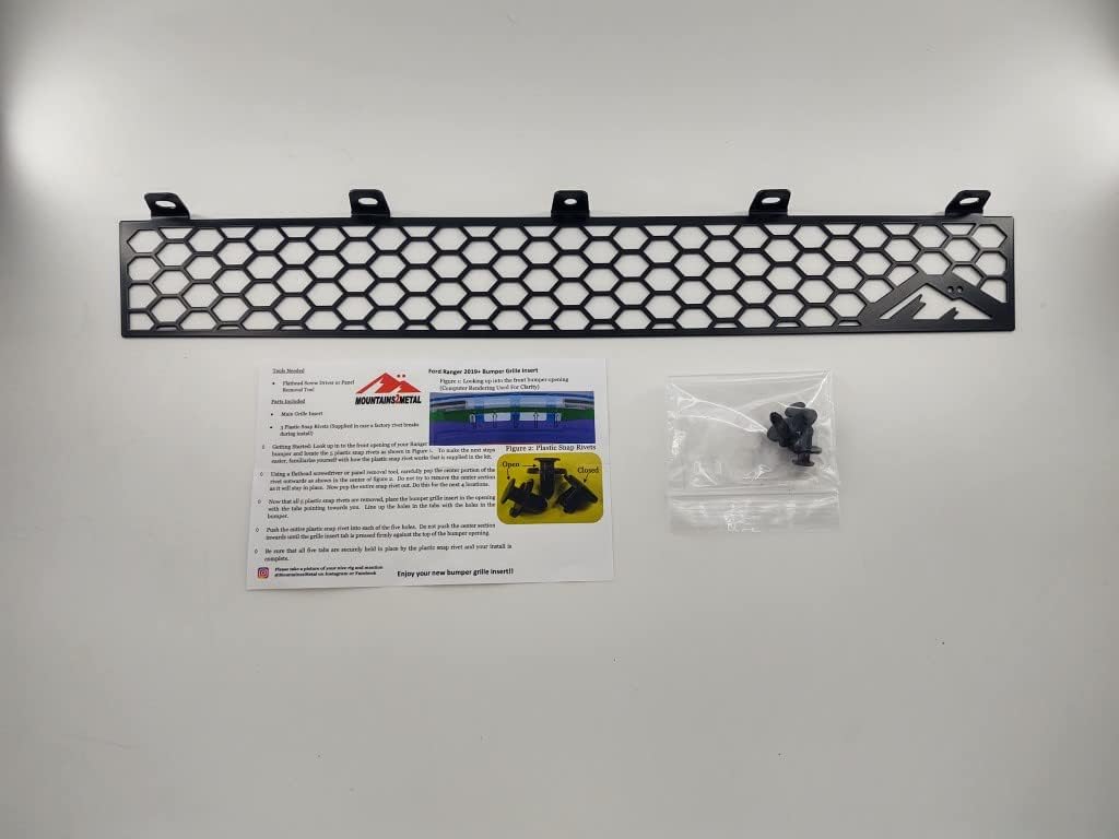 Rejilla de parachoques negra con recubrimiento en polvo “Honeycomb” para Ford Ranger M2M 2019+ #200-10-1