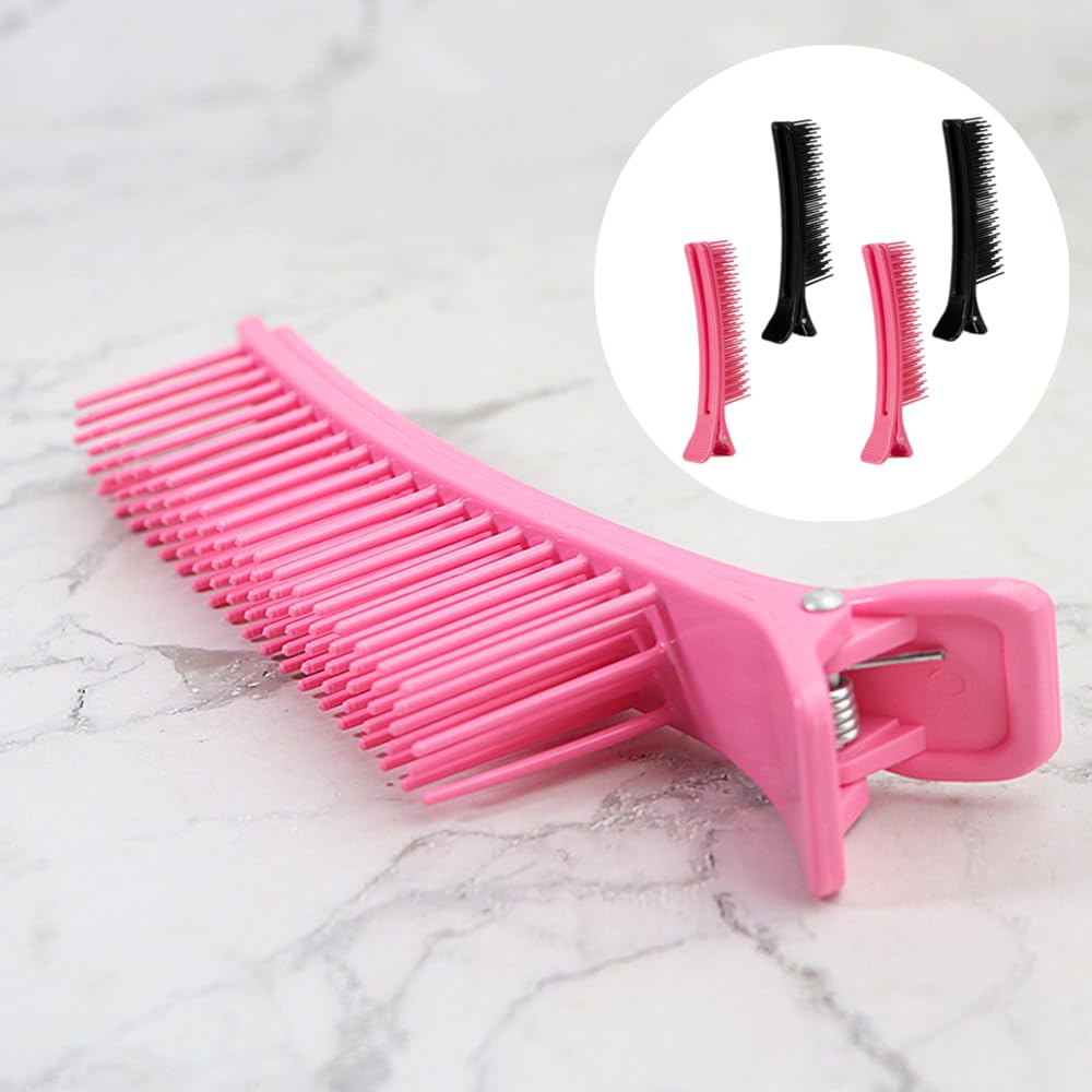 4 pinzas para el cabello de seccionamiento profesional, pinzas de corte de pelo, pinzas antideslizantes para el cabello, peine para peluquería