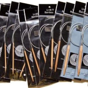 U-nitt Agujas de tejer circulares de bambú 29 en tamaño 1-15 U-nitt Agujas de tejer circulares de bambú 29 en tamaño 1-15