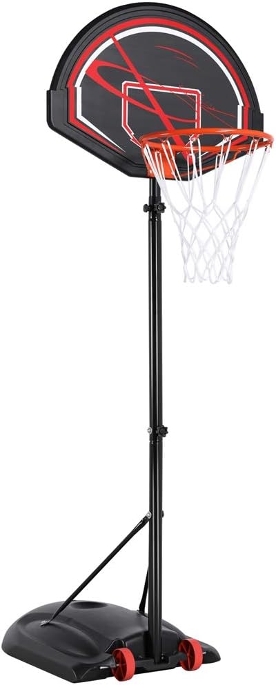 Topeakmart Aros y porterías de baloncesto portátiles de 7 a 9 pies con sistema de aro de baloncesto extraíble para jóvenes, para exteriores, juego