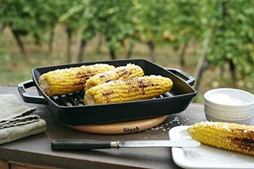 Staub Parrilla cuadrada de doble asa de 9 pulgadas, color negro