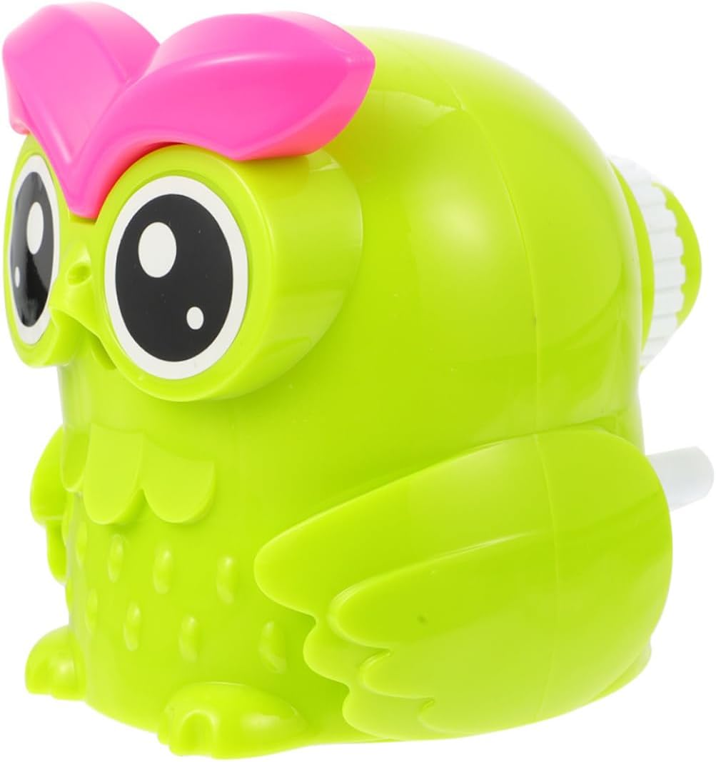 STOBOK Sacapuntas eléctrico, sacapuntas de dibujos animados, sacapuntas para estudiantes, manivela para entrar en la pluma, sacapuntas lindo, mini