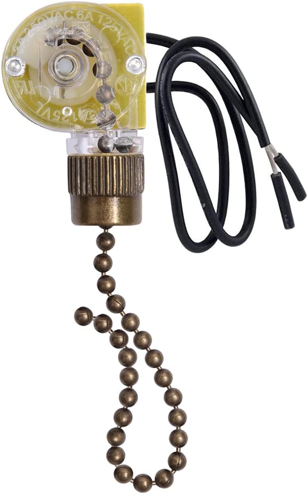 Interruptor de ventilador de techo Zing Ear ZE-109, interruptor de luz de encendido y apagado de dos cables para ventiladores de techo Hunter y