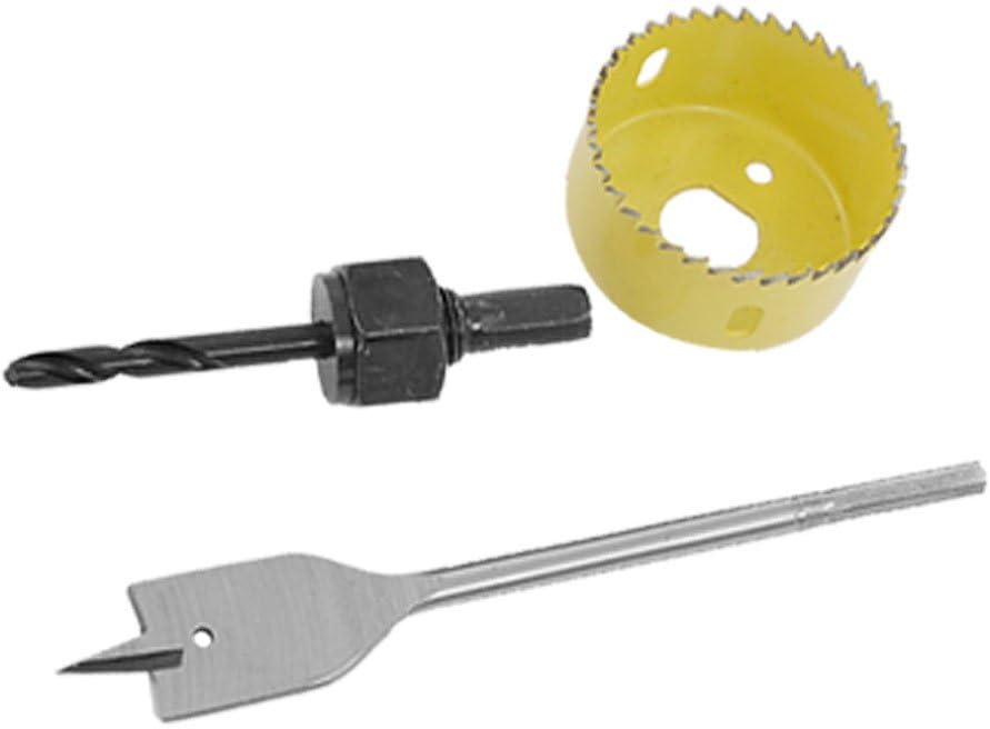 IIVVERR Kit de instalación de cerradura, herramientas de punta de sierra para puerta de madera (Kit de instalación Orificio sierra Spade Bit para