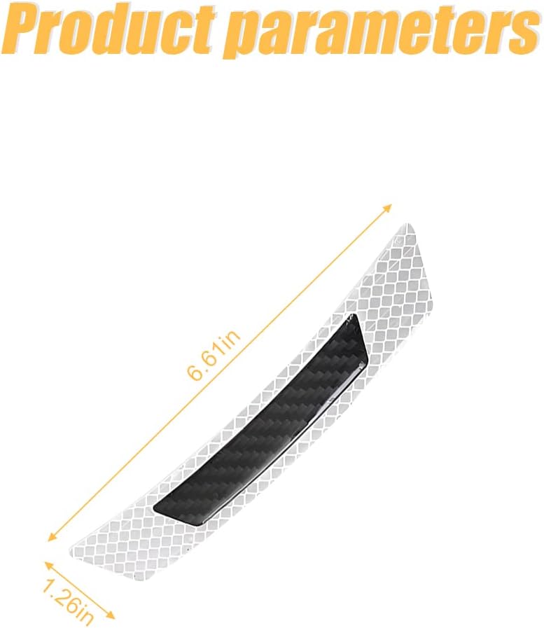 2 calcomanías 3D súper reflectantes, tiras de fibra de carbono para cejas, advertencia de seguridad, borde de puerta lateral de automóvil,