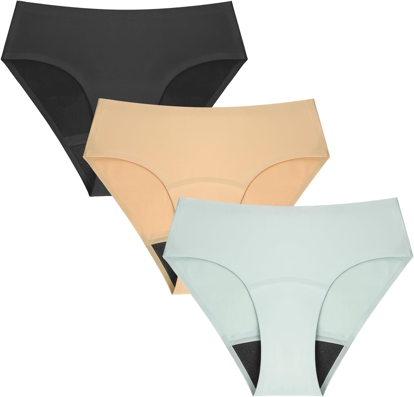 Ropa interior de período sin costuras, ropa interior para incontinencia, bikini para período, a prueba de fugas, 1.0 fl oz de absorción, paquete de