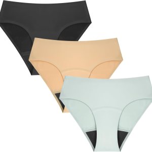 Ropa interior de período sin costuras, ropa interior para incontinencia, bikini para período, a prueba de fugas, 1.0 fl oz de absorción, paquete de Ropa interior de período sin costuras, ropa interior para incontinencia, bikini para período, a prueba de fugas, 1.0 fl oz de absorción, paquete de