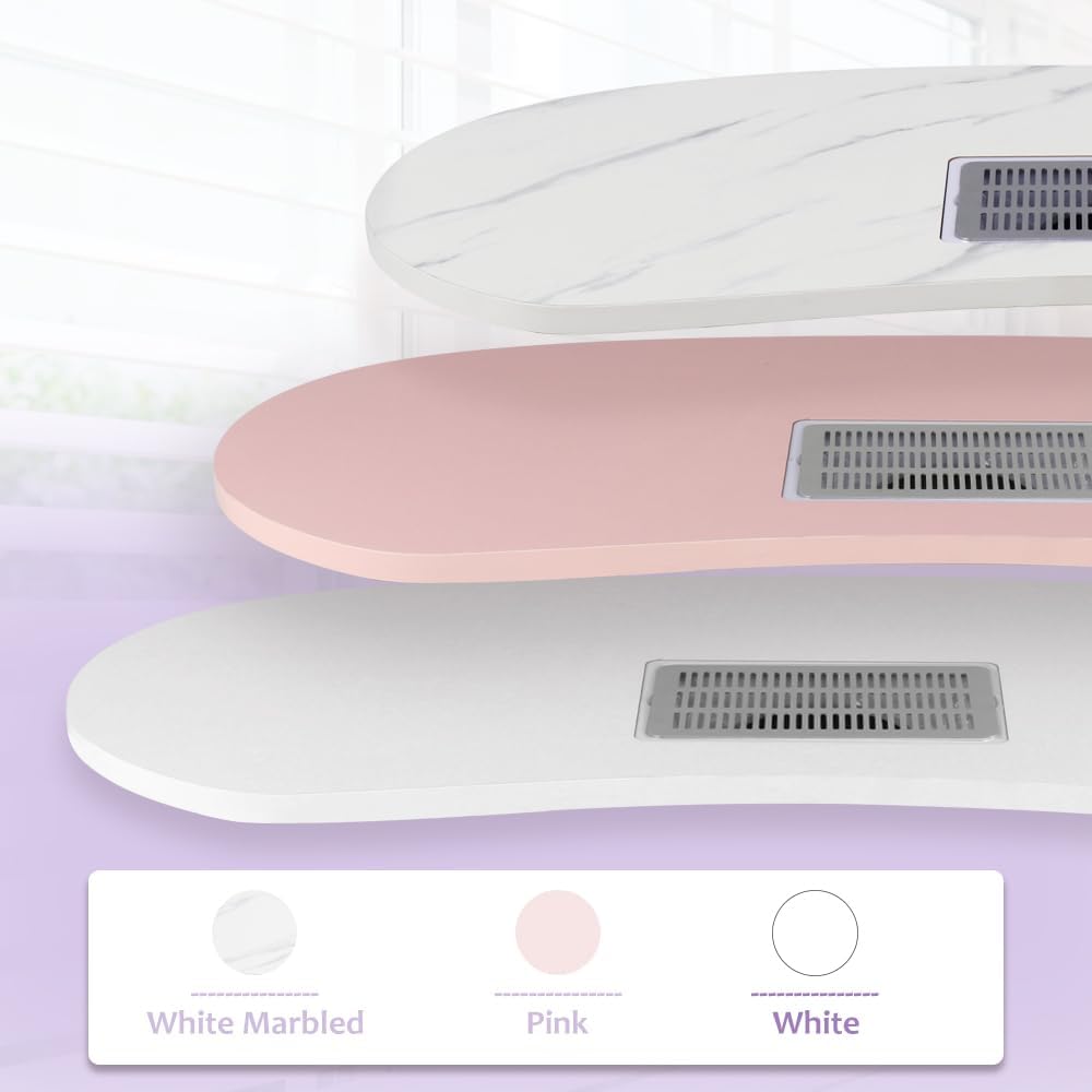 Mesa de manicura portátil plegable para uñas con estación de carga y colector de polvo, mesa profesional de tecnología de uñas para técnico, spa,