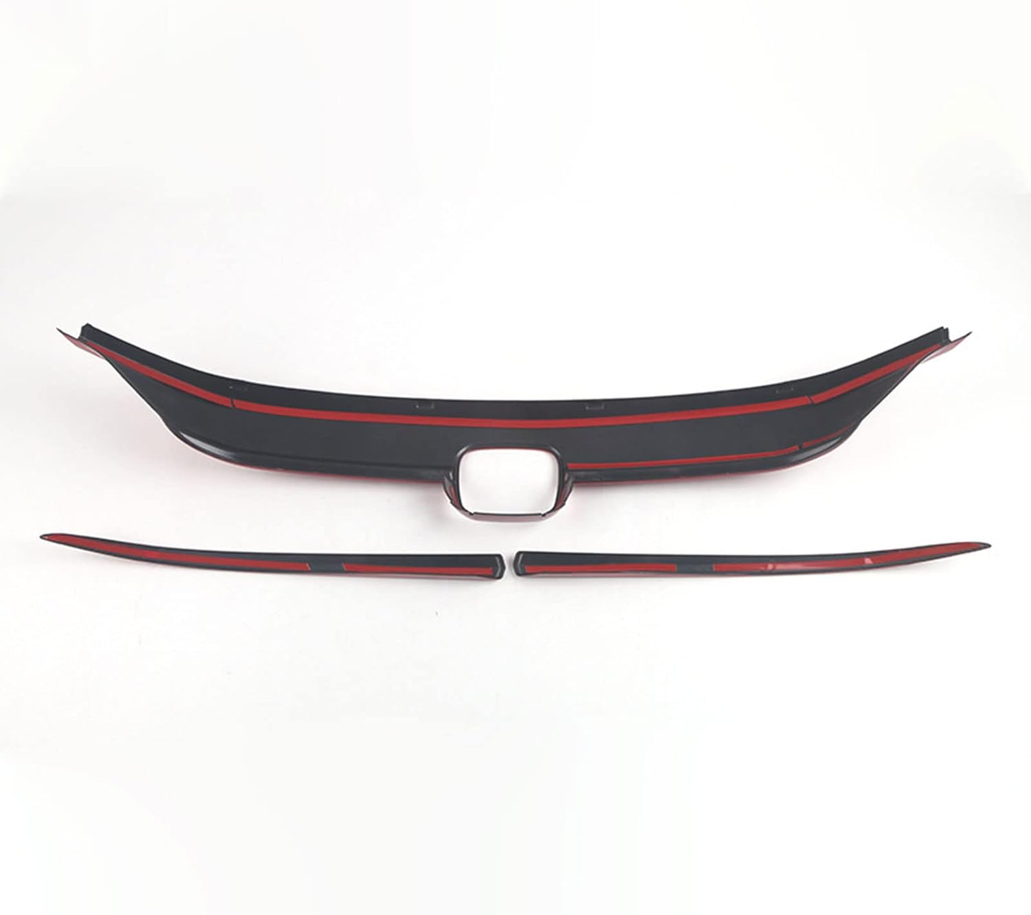Accesorios de coche para capó de parrilla superior delantera exterior para Honda Civic 11 generación 2022-2023 ABS 3 piezas (estilo fibra de carbono)