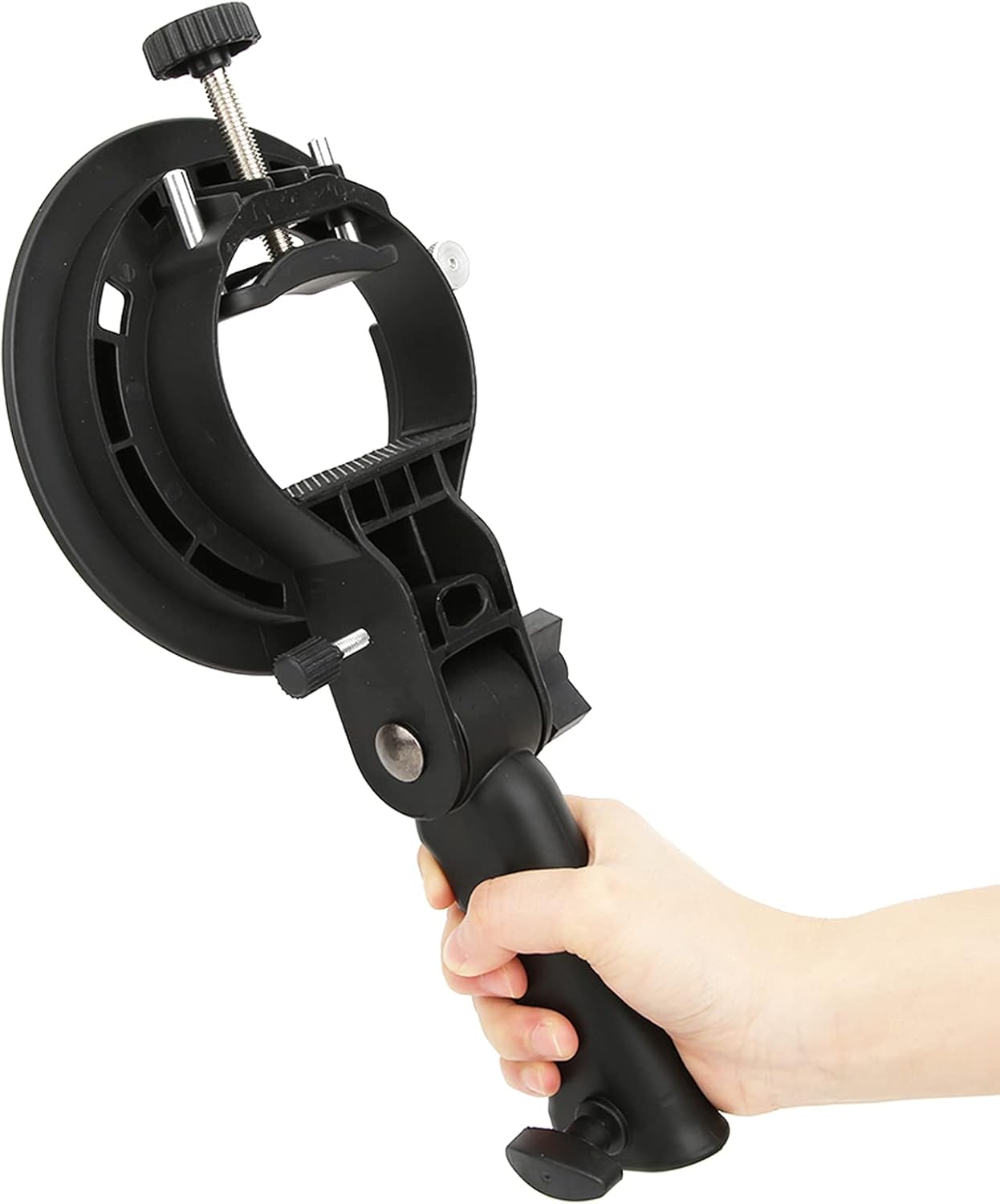 Soporte de mano con forma de soporte con agarre de mano para Bowens Mount Speedlite Flash Softbox Reflector Photo Studio Accesorios