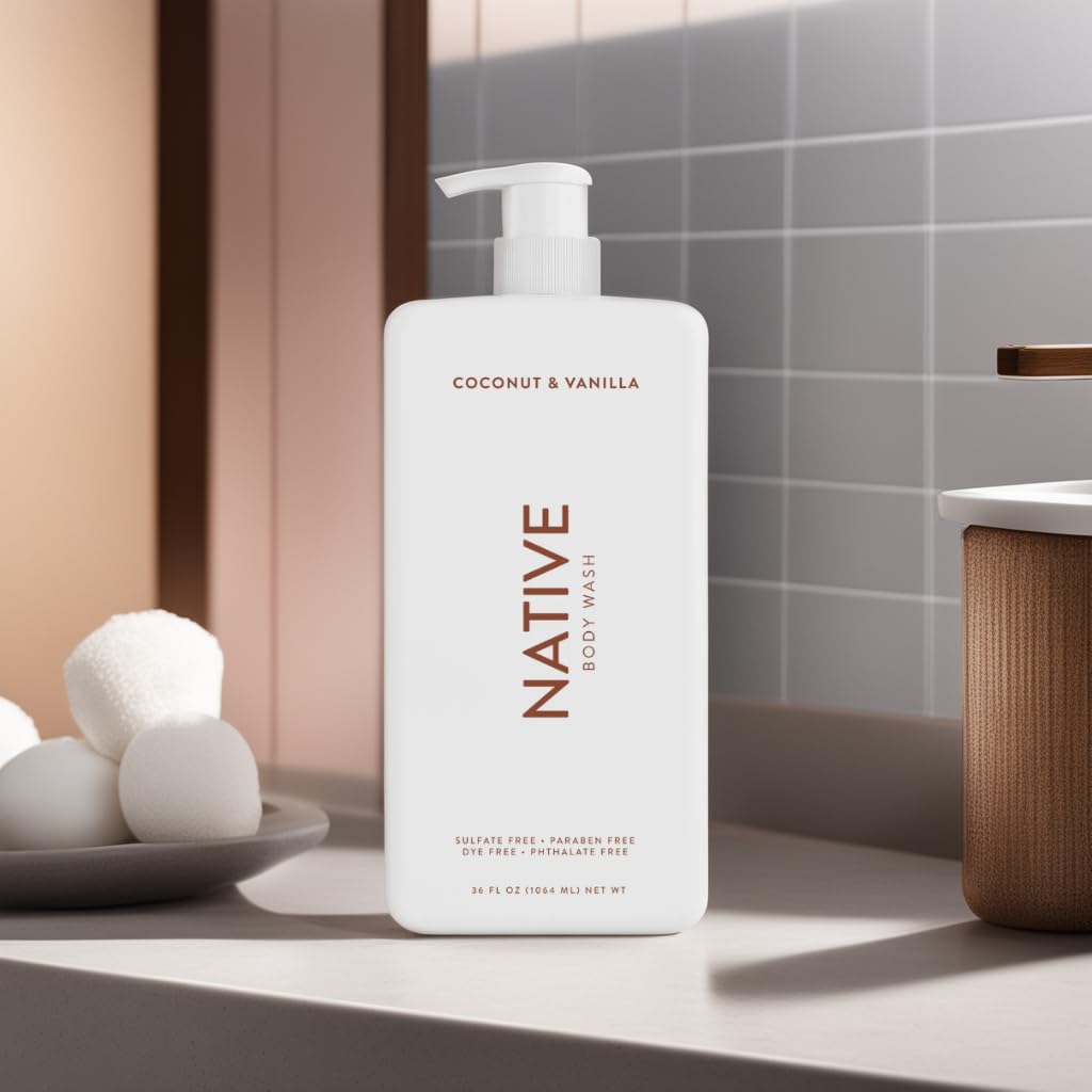 RAPTOR BROS Native Body Wash Jabón corporal hidratante natural para mujeres y hombres (paquete de 2 botellas de 36 onzas con bomba), sin sulfato,