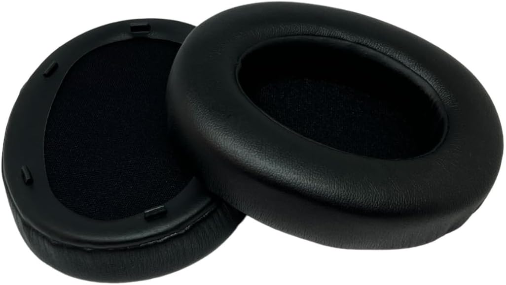 Almohadillas de repuesto para auriculares Sony WH-XB910N WHXB910N WHXB910N de piel sintética suave de espuma viscoelástica, color negro, par con