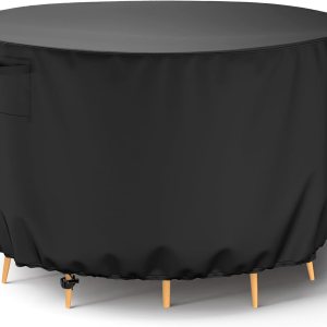 Funda redonda para mesa de exterior, 600D impermeable, resistente al desgarro, funda para muebles de patio y sillas, funda para muebles de exterior, Funda redonda para mesa de exterior, 600D impermeable, resistente al desgarro, funda para muebles de patio y sillas, funda para muebles de exterior,