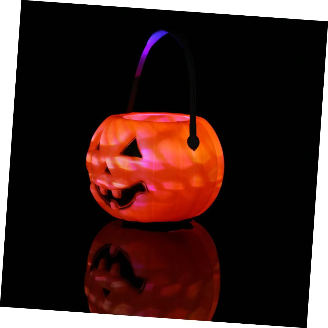 IMIKEYA Faroles de caramelo para niños, faroles LED decorativos, mini farol de calabaza, cubo de calabaza, cesta de dulces de Halloween, farol de