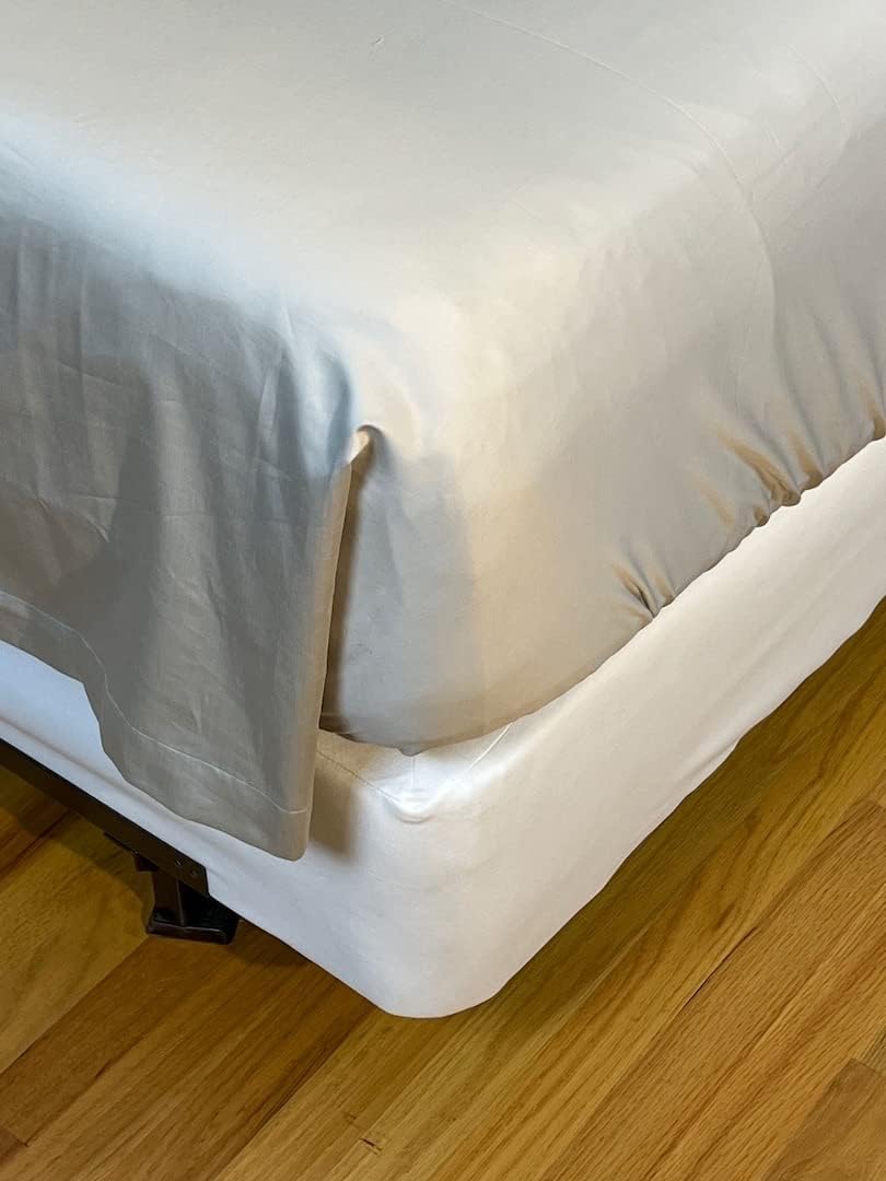 Effortless Bedding – Juego de sábanas semiajustadas patentadas, de gran tamaño, 100% algodón egipcio Giza certificado, algodón extra largo, tejido