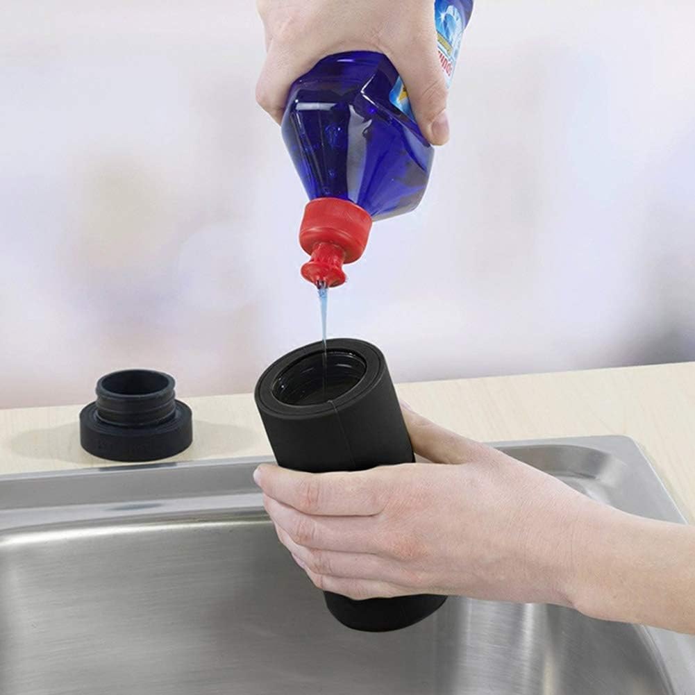 Botella exprimible para jabón de platos, dispensador de jabón de silicona para fregadero de cocina, botella exprimible, para lavar líquido y jabón
