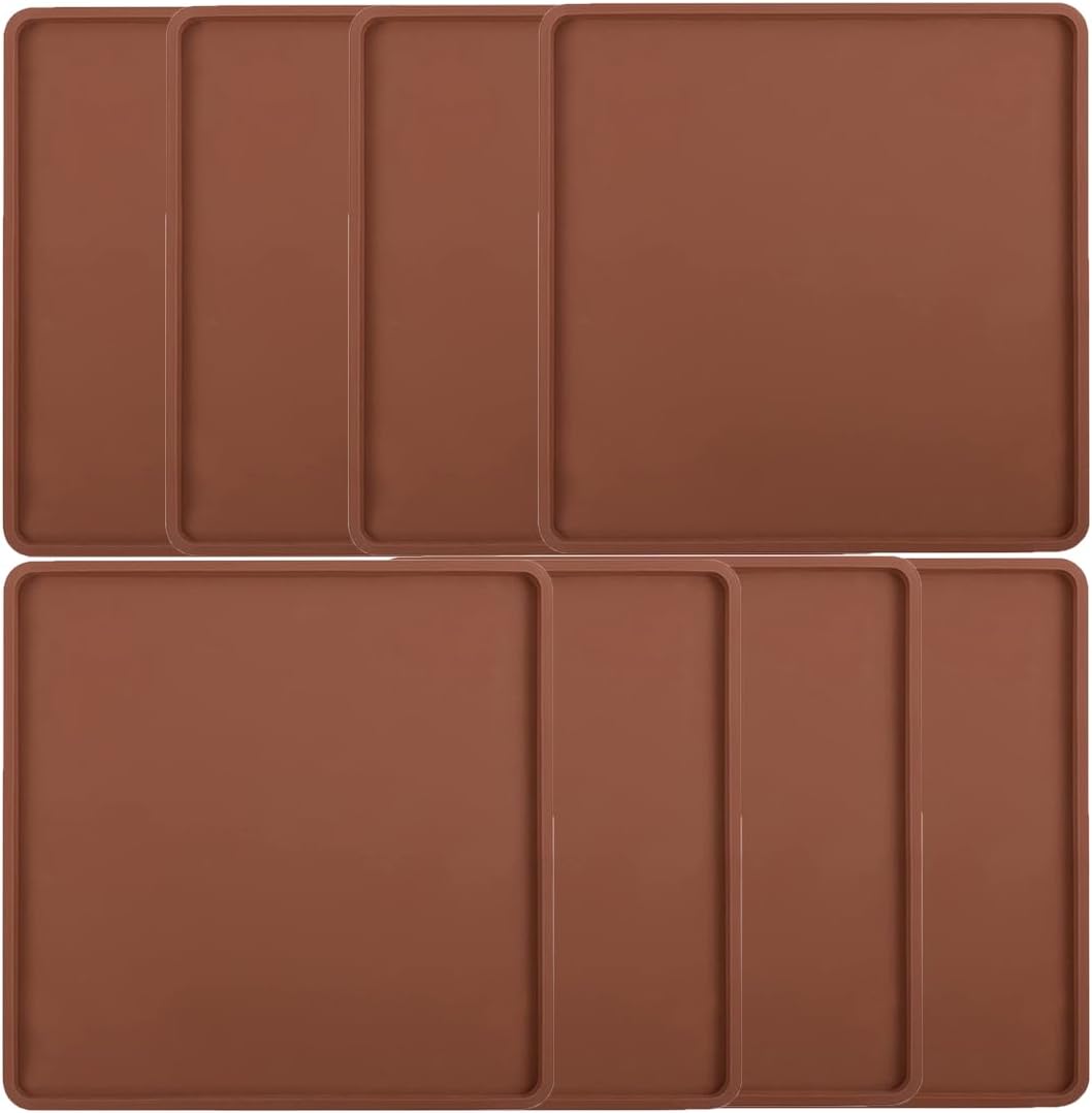 Paquete de 8 hojas deshidratadoras de silicona extra gruesas de 14 x 14 pulgadas con borde para Excalibur  Bandejas deshidratadoras de cuero para