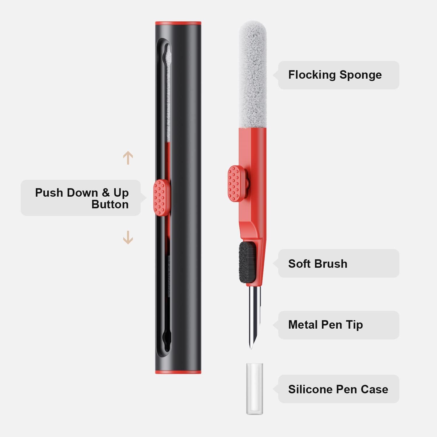 Aijeff Kit limpiador para Airpods Pro 1 2 3 pluma de limpieza multifunción con cepillo suave esponja flocado para auriculares Bluetooth,
