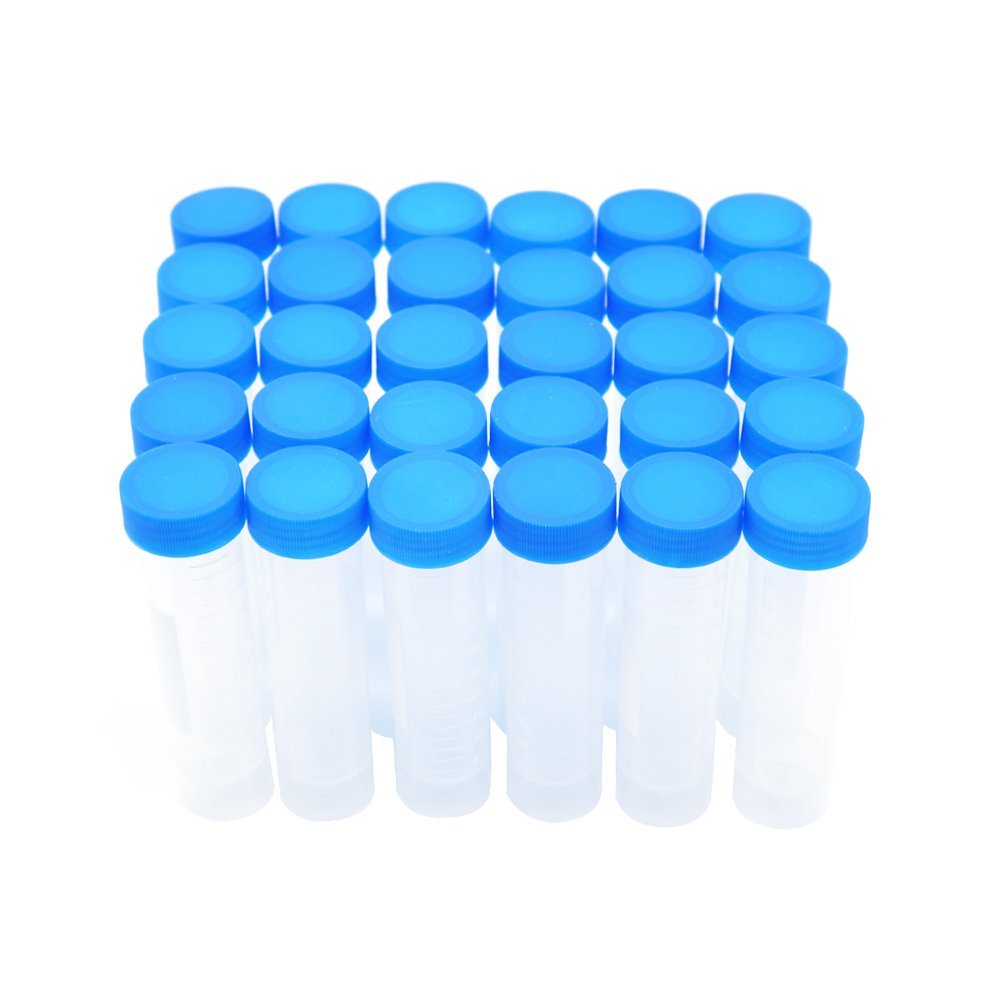 Eowpower Tubos de ensayo plásticos del envase del almacenamiento del frasco de 30pcs 1.7 fl oz para el laboratorio de laboratorio