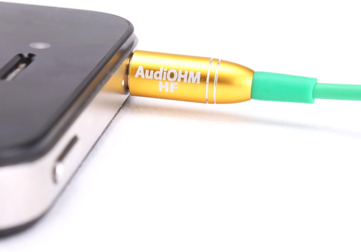 GOgroove AudiOHM – Auriculares HF con micrófono, graves profundos y cómodos geles de oído (verde y dorado), auriculares intrauditivos con diseño de