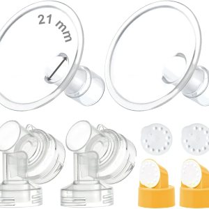 Maymom MyFit – Juego de bridas de dos piezas para el pecho (0.827 in pequeño), conector de membrana de válvula compatible con extractores de leche Maymom MyFit – Juego de bridas de dos piezas para el pecho (0.827 in pequeño), conector de membrana de válvula compatible con extractores de leche