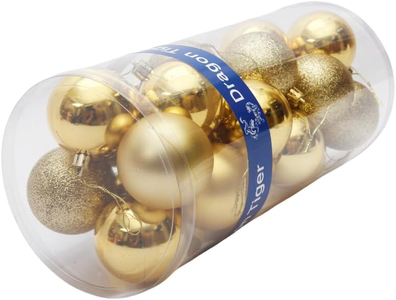 24 bolas decorativas de Navidad para árbol de Navidad, bolas colgantes inastillables para cumpleaños, San Valentín, boda, fiesta (2.36 pulgadas –