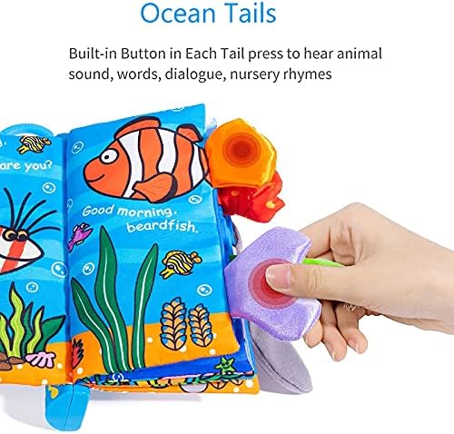 HECCEI Libros musicales de tela para bebés, libros de cola, libros suaves de actividades para niños pequeños de desarrollo temprano libros de tela