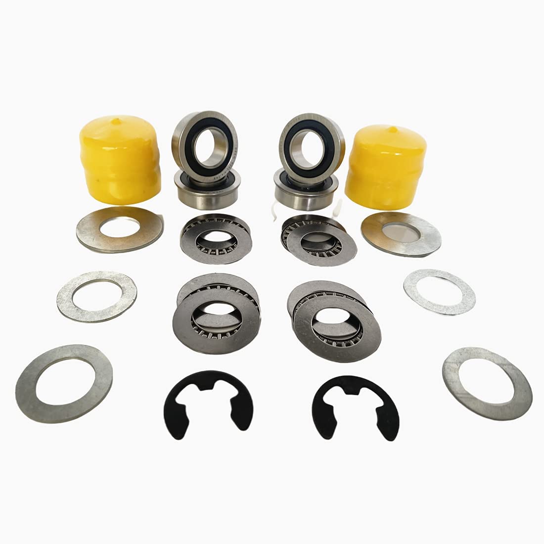 DEEG Piezas de repuesto para cortacésped de montar a caballo Kit de rodamiento de rueda delantera compatible John Deere M123811 AM127304 M143338