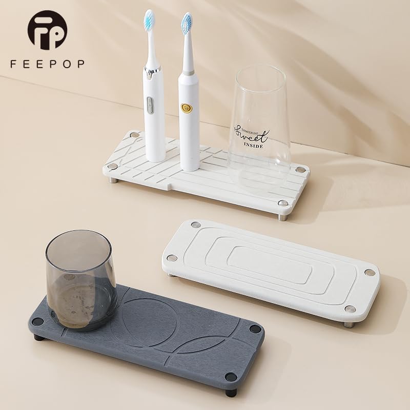 Generic Modern Home – Bandeja de fregadero de tierra de diatomeas, resistente al agua para una organización eficiente y secado rápido