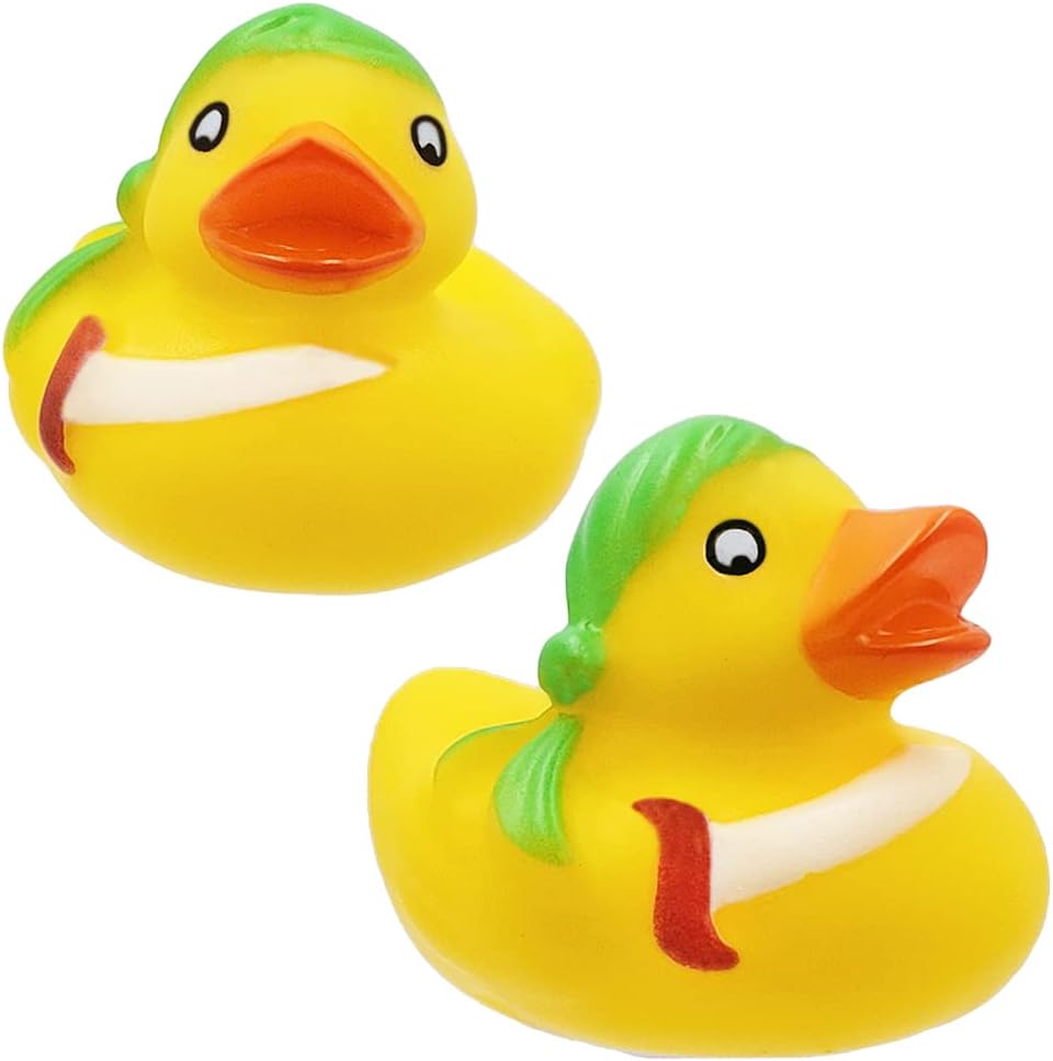 Patos de juguete de pato de goma pirata de San Patricio para niños, proyectos de cumpleaños de baño, regalos para baby showers, aula, verano, playa