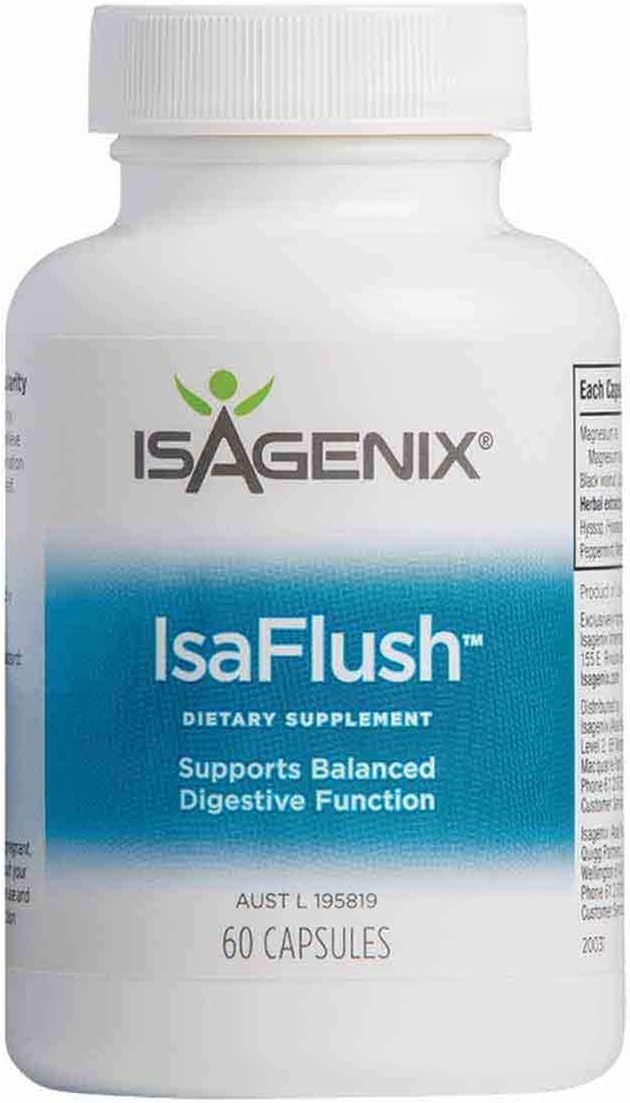 Isagenix Isaflush 60 cápsulas hierbas y minerales limpiadores para ayudar en la regularidad digestiva