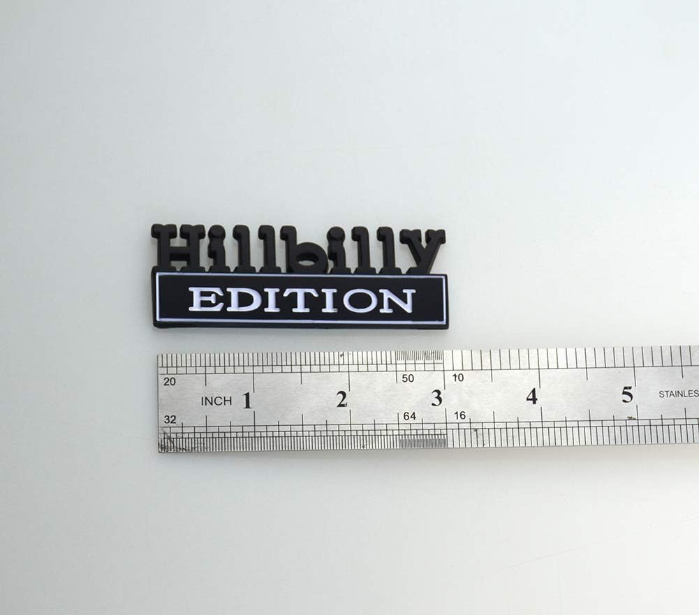 HILLBILLY EDITION EMBLEM – Placa de identificación 3D para automóvil, camión, SUV, compatible con Chevy Silverado 1500 2500 Chevrolet C10 C15 (negro