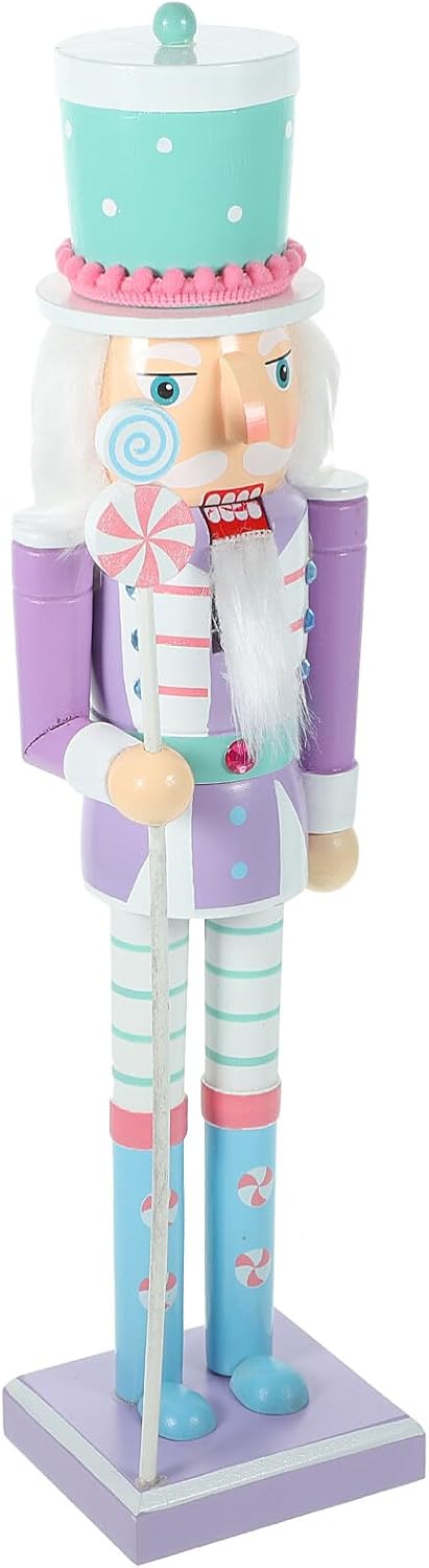 GANAZONO Gran cascanueces de Navidad adornos decoraciones soldado cascanueces de madera para árbol de Navidad figura marioneta regalo 15.0 in