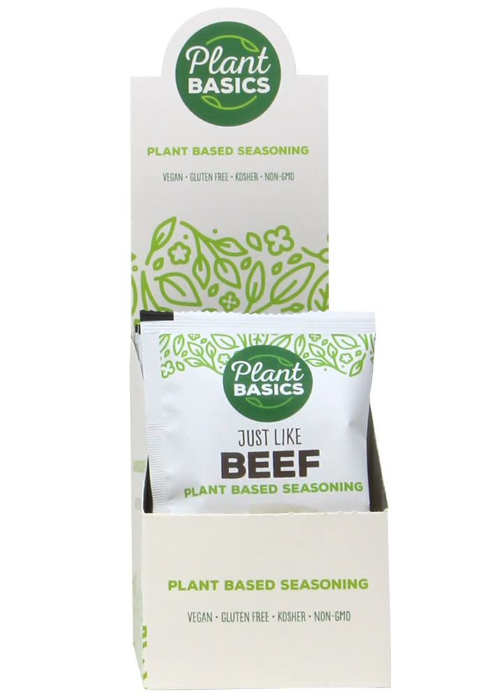 Plant Basics – Condimento a base de plantas, al igual que la carne de res, 2 onzas (paquete de 12), vegano, sin gluten, kosher, sin OMG