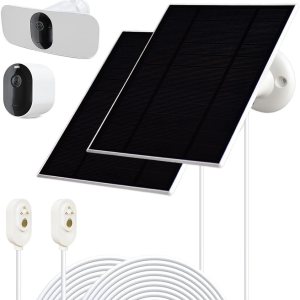 Cargador de panel solar para Arlo Pro 5S 2K, Pro 4, Pro 3, Floodlight, Ultra 2 y Ultra Cámaras Sistema de Cámara de Seguridad -Paquete de 2 Cargador de panel solar para Arlo Pro 5S 2K, Pro 4, Pro 3, Floodlight, Ultra 2 y Ultra Cámaras Sistema de Cámara de Seguridad -Paquete de 2