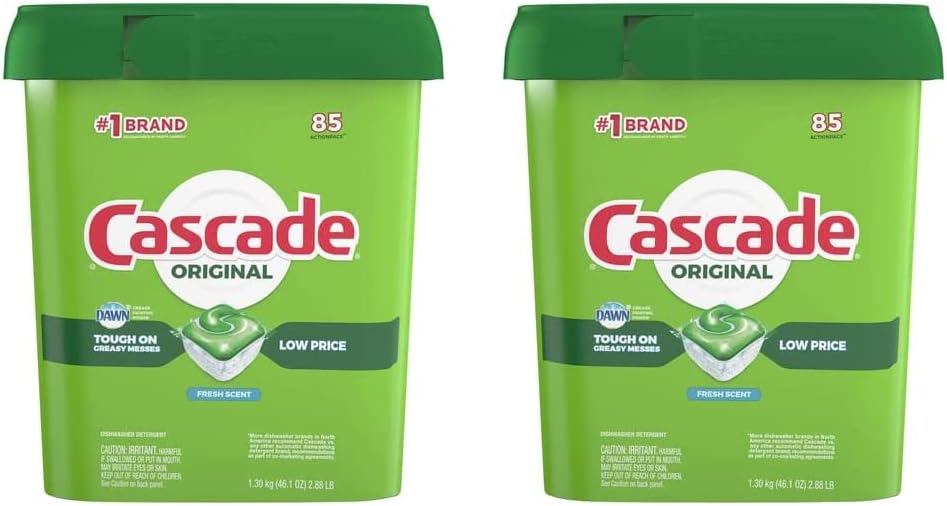 Cascade ActionPacs – Detergente para lavavajillas, aroma fresco, 85 unidades (paquete de 2)