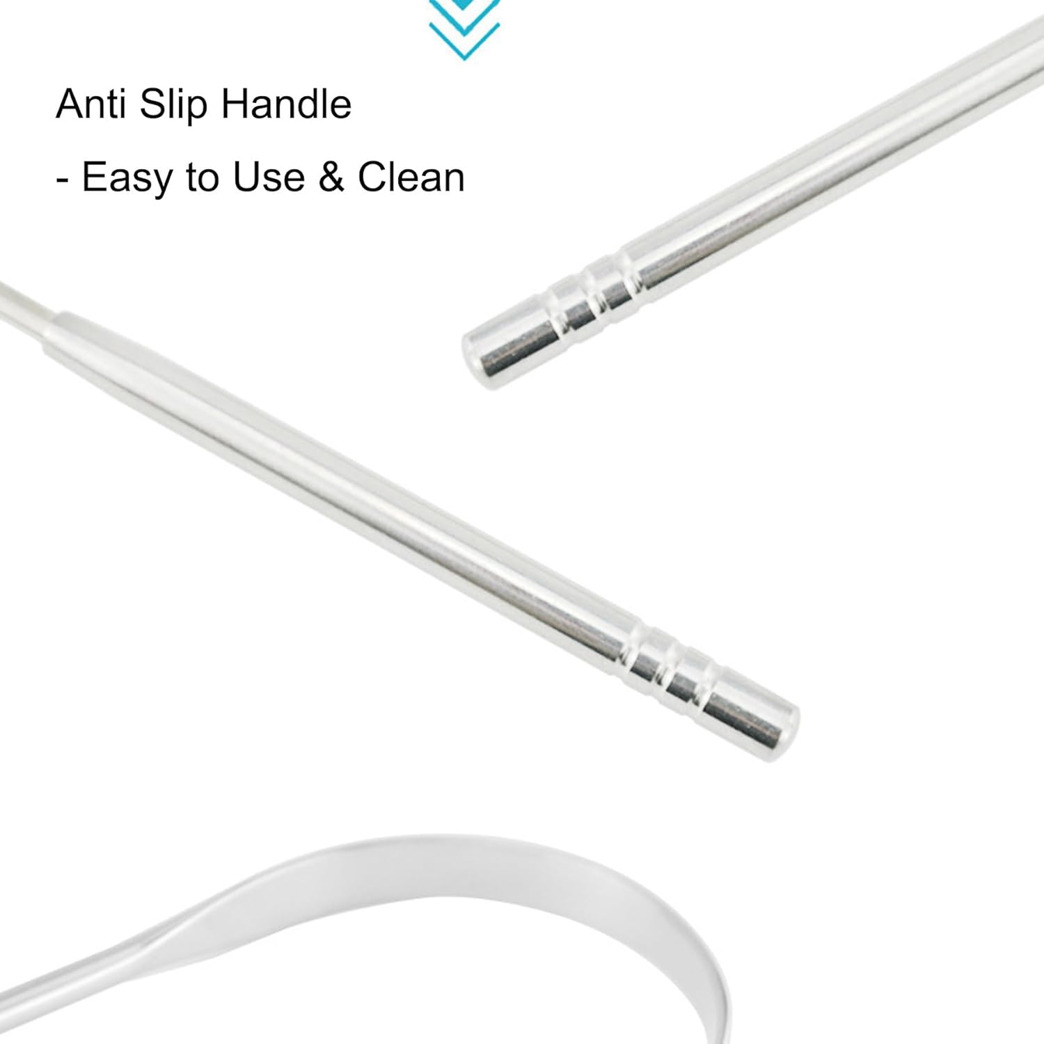 Raspador de lengua, paquete de 2 limpiadores de lengua de acero inoxidable, raspador de lengua para adultos, reduce el mal aliento y el aliento