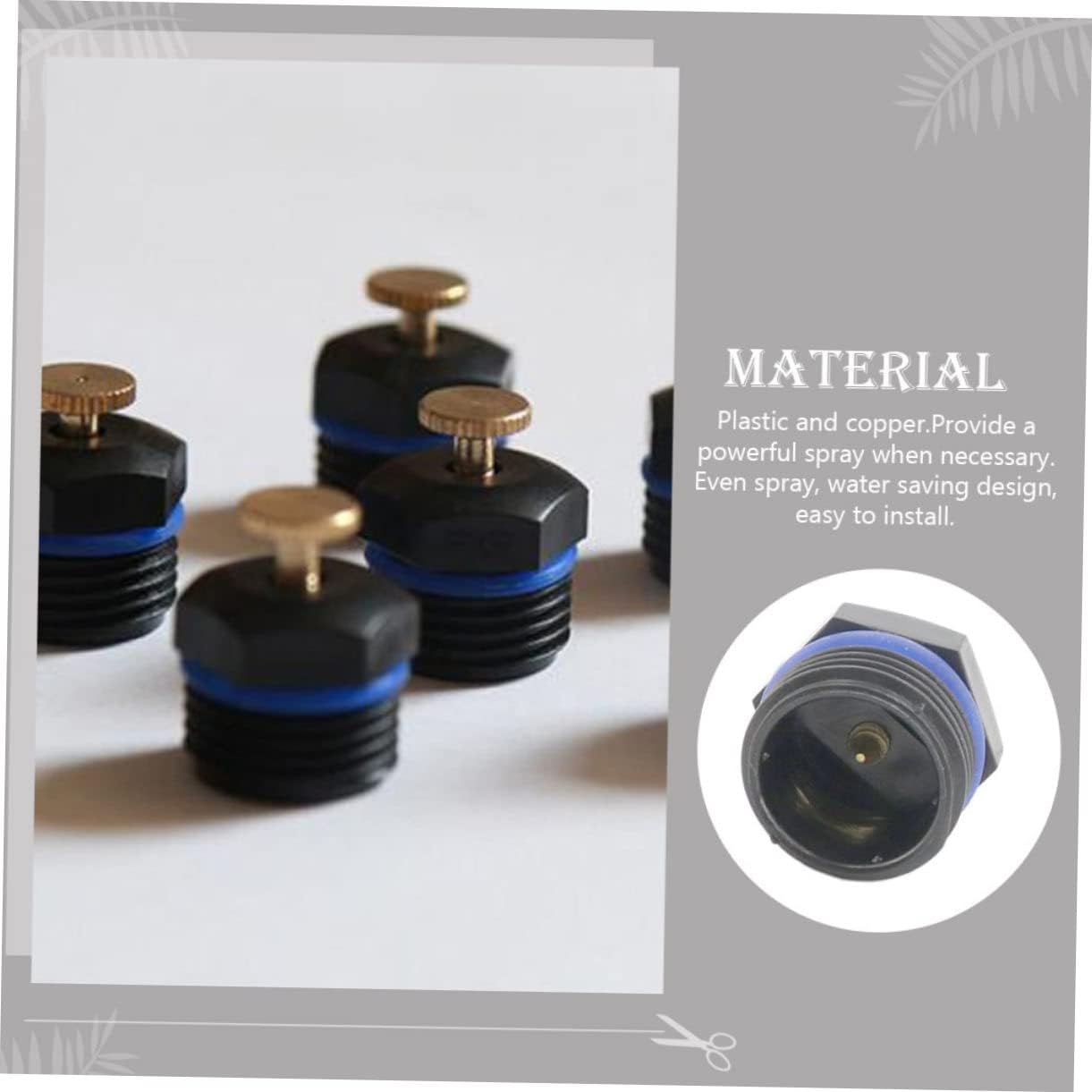Yardwe Boquilla atomizadora, accesorio de riego para césped, cabezal de aspersor profesional, cabezal de rociador, cabezales de aspersor de riego