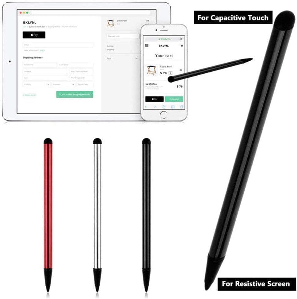 2 lápices capacitivos negros para pantallas táctiles, lápiz capacitivo, pantalla táctil capacitiva, compatible con iPad, Samsung Galaxy, accesorios