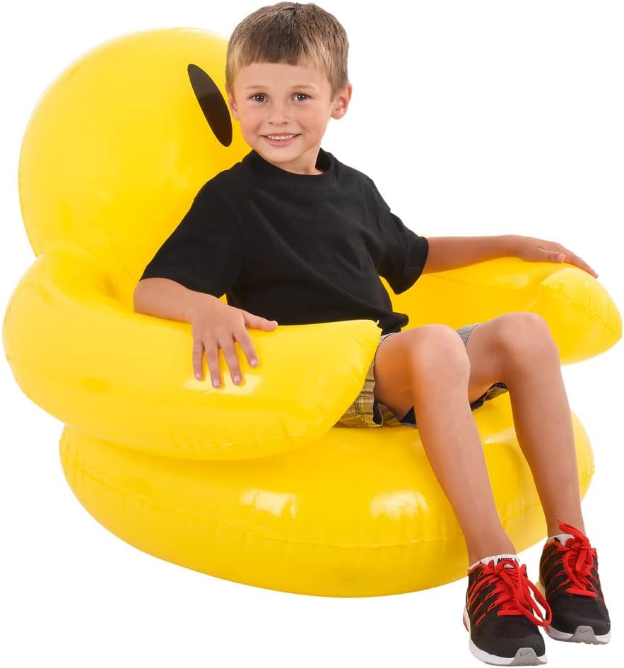 Forest & Twelfth Silla inflable sonriente de 36 pulgadas para niños de más de 5 años para descansar, ver películas, leer, etc. Ideal para uso en