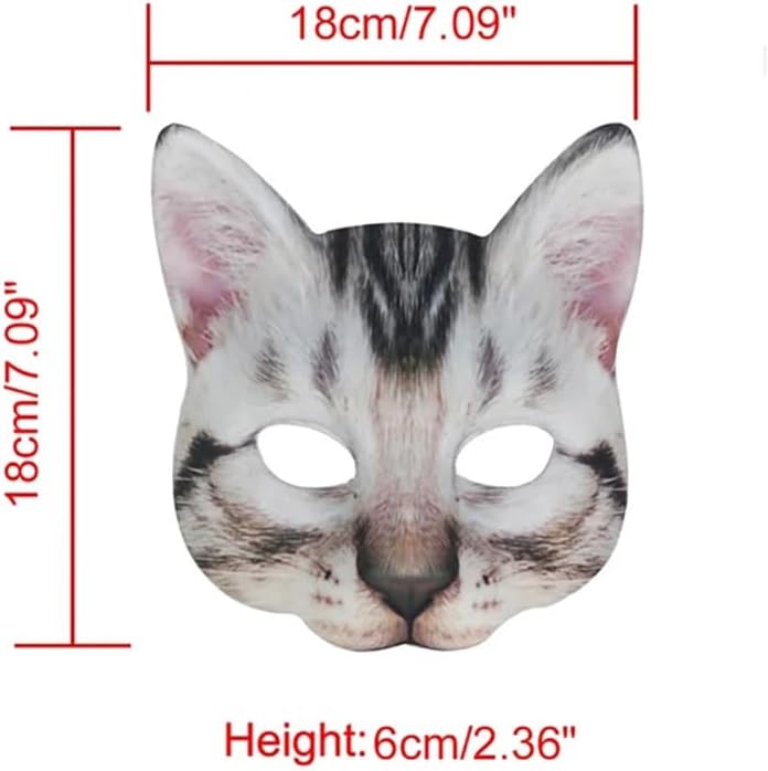 1 máscara de gato realista de Halloween, máscara de gato para Halloween, Navidad, Pascua, accesorio de fiesta de disfraces