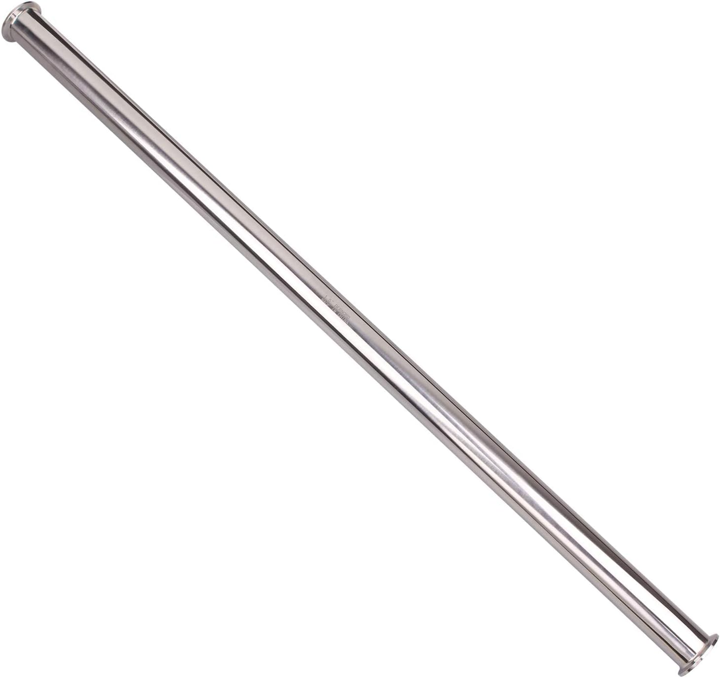 Dernord – Tubo de bobina sanitaria con extremos de abrazadera, tubo redondo liso de acero inoxidable 304 con abrazadera triple de 3.81 cm, con