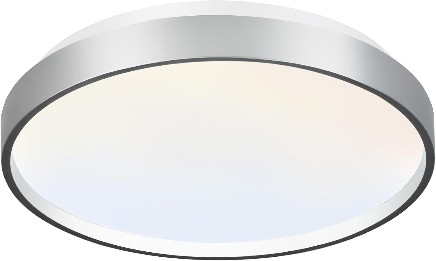 DLLT – Lámpara de techo LED moderna de 24 W, de 13 pulgadas, color plateado, de perfil bajo, luz redonda fina para cocina, dormitorio, sala de