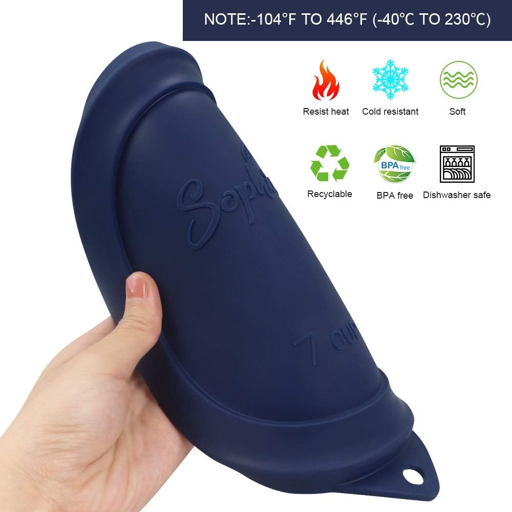 Sophico Tapas redondas de silicona de repuesto para Anchor Hocking y Pyrex 7402-PC 67 tazas de vidrio (recipiente no incluido) (azul marino, 1