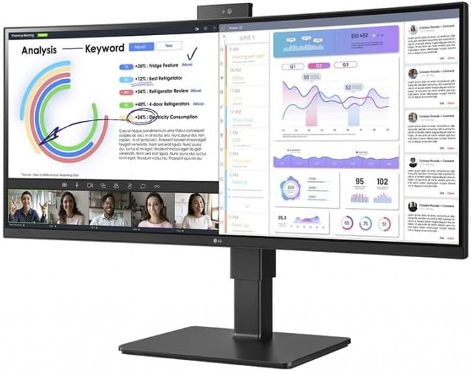 LG UltraWide 34BQ77QC-B – Monitor LED – Curvo – 34″ – 3440 x 1440 UWQHD  60 Hz – IPS – 300 cdm – 10001 – HDR10-5 ms – 2xHDMI, DisplayPort, USB-C –