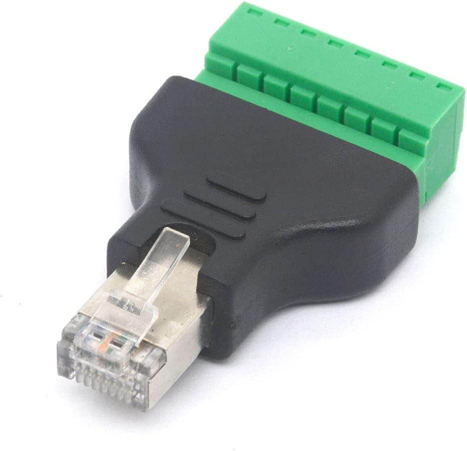Adaptador de terminal de tornillo macho RJ45, RJ45 macho a tornillo de 8 pines, conector hembra Cat7 6 5 5e Extensor de enchufe de red Ethernet CCTV